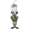Clayre & Eef 5Y1221 Decoración Enano Azul Blanco 19x18x67 cm
