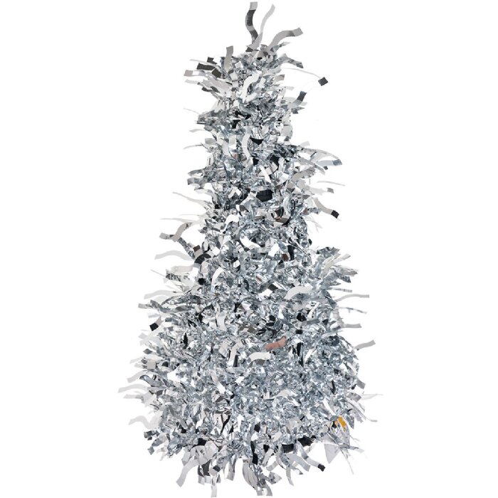 Clayre & Eef 65537S Decoración para Árbol de Navidad Color Plata Ø 12x25 cm