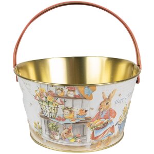 Clayre & Eef 6BL0107 Cesta Ø 19x10 cm Blanco