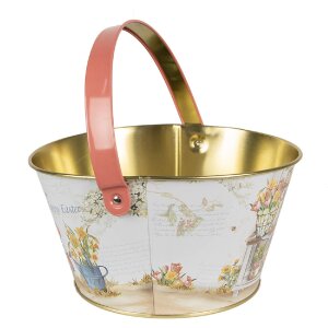Clayre & Eef 6BL0107 Cesta Ø 19x10 cm Blanco