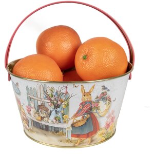 Clayre & Eef 6BL0108 Cesta de almacenaje Blanco Azul Rojo Ø 19x10 cm