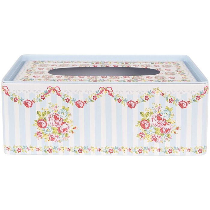 Clayre & Eef 6BL0119 Caja pañuelos 25x13x10 cm Azul