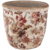 Clayre & Eef 6CE1649XS Maceta Beige Rosa Ø11x11cm Cerámica Casa de Campo