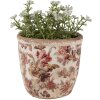 Clayre & Eef 6CE1649XS Maceta Beige Rosa Ø11x11cm Cerámica Casa de Campo