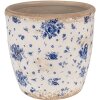 Clayre & Eef 6CE1658L Maceta Ø 16x16 cm Beige Azul Vintage Patrón Floral