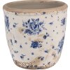 Clayre & Eef 6CE1658S Maceta decorativa Ø 13x12 cm Beige Azul
