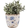 Clayre & Eef 6CE1658S Maceta decorativa Ø 13x12 cm Beige Azul