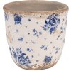 Clayre & Eef 6CE1658XS Decoración Maceta Ø 11x10 cm Beige Azul
