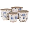 Clayre & Eef 6CE1658XS Decoración Maceta Ø 11x10 cm Beige Azul
