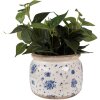 Clayre & Eef 6CE1659L Maceta Beige Azul Ø 20x15 cm Estilo Vintage Interior