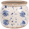 Clayre & Eef 6CE1659M Decoración Maceta Ø 16x13 cm Beige Azul