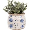 Clayre & Eef 6CE1659M Decoración Maceta Ø 16x13 cm Beige Azul