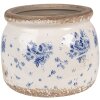 Clayre & Eef 6CE1659S Maceta decorativa Ø 12x10 cm Beige Azul