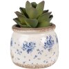 Clayre & Eef 6CE1659S Maceta decorativa Ø 12x10 cm Beige Azul