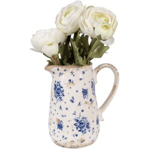 Clayre & Eef 6CE1660M Jarra Decoración 16x12x18 cm Beige Azul