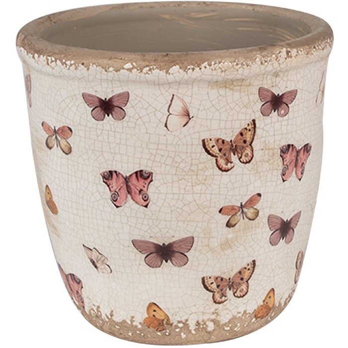 Clayre & Eef 6CE1661M Decoración Maceta Ø 15x14 cm Beige Rosa