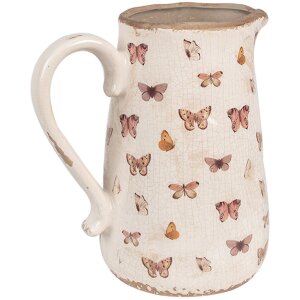 Clayre & Eef 6CE1663L Jarra Decoración 21x15x23 cm Beige Rosa