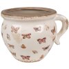 Clayre & Eef 6CE1665L Decoración Maceta 20x17x15 cm Beige Rosa