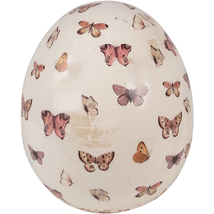 Clayre & Eef 6CE1667L Decoración Huevo Ø 14x16 cm Beige Rosa