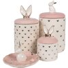 Clayre & Eef 6CE1680 Maceta Ø 12x23 cm Rosa Blanco