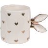 Clayre & Eef 6CE1686 Taza Oro Blanco 13x9x9cm 300ml Diseño Elegante