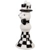 Clayre & Eef 6CE1690 Candelero Ø 7x17 cm Blanco Plateado