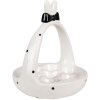 Clayre & Eef 6CE1695 Plato Huevo Ø 16x19 cm Blanco Negro Crown Modern