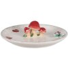 Clayre & Eef 6CE1701 Bol Blanco Rojo Ø 21x6 cm Setas Flores Casa de Campo