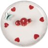 Clayre & Eef 6CE1701 Bol Blanco Rojo Ø 21x6 cm Setas Flores Casa de Campo