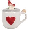 Clayre & Eef 6CE1702 Taza 14x10x9 /15 cm / 400 ml Blanco Rojo