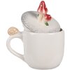 Clayre & Eef 6CE1702 Taza 14x10x9 /15 cm / 400 ml Blanco Rojo