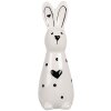 Clayre & Eef 6CE1705 Decoración Estatua Conejo 5x4x13 cm Blanco Negro