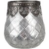 Clayre & Eef 6GL4383 Portacandelitas plata Ø 9x11 cm corte diamante