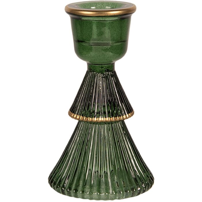 Clayre & Eef 6GL4396GR Candelero Ø 6x10 cm Verde