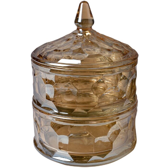 Clayre & Eef 6GL4875 Tarro con Tapa Marrón Ø 13x18 cm
