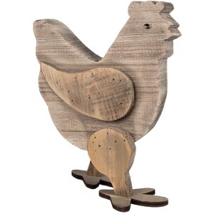 Clayre & Eef 6H2321 Gallina Decorativa 23x12x28cm Marrón - Elegante decoración de casa de campo