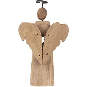 Clayre & Eef 6H2342 Decoración navideña ángel 13x5x22 cm Marrón