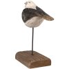 Clayre & Eef 6H2343 Decoración Pájaro 12x5x13 cm Blanco Negro