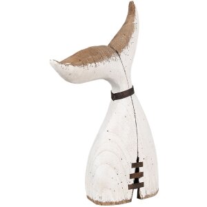 Clayre & Eef 6H2347 Decoración Cola de Ballena 27x10x45 cm Blanco Marrón