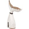 Clayre & Eef 6H2347 Decoración Cola de Ballena 27x10x45 cm Blanco Marrón