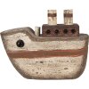 Clayre & Eef 6H2352 Barco decorativo 15x6x12 cm Beige Marrón - Ambiente marítimo
