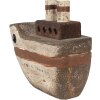 Clayre & Eef 6H2352 Barco decorativo 15x6x12 cm Beige Marrón - Ambiente marítimo