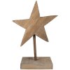Clayre & Eef 6H2373 Estrella decorativa de madera 15x8x21 cm Marrón