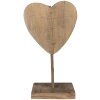 Clayre & Eef 6H2377 Corazón decorativo de madera marrón 15x8x27 cm
