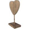 Clayre & Eef 6H2377 Corazón decorativo de madera marrón 15x8x27 cm