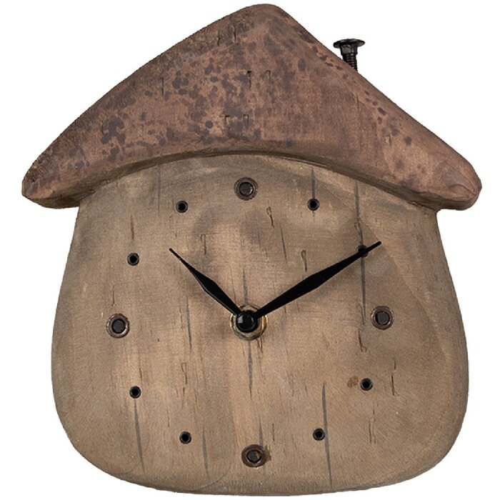 Clayre & Eef 6KL0819 Reloj de sobremesa 18x5x19 cm / 1xAA Marrón