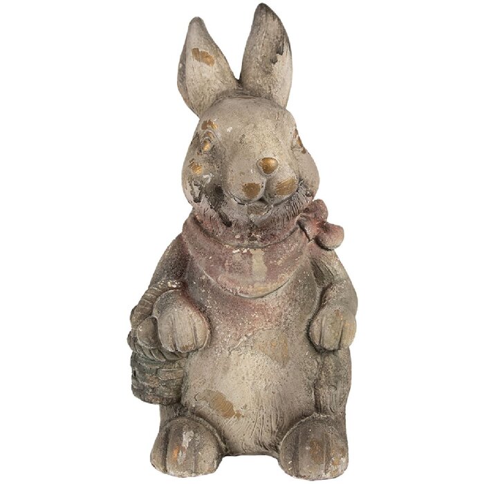Clayre & Eef 6MG0034 Conejo decorativo 22x19x41 cm en gris y marrón
