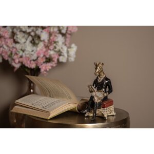 Clayre & Eef 6PR3874 Decoración Jirafa 10x15x22 cm Color Oro Negro