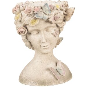 Clayre & Eef 6PR3895 Macetero Mujer Gris 20x18x26 cm