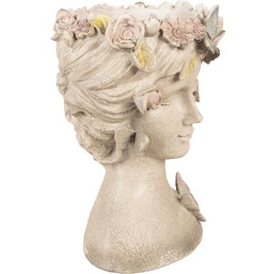 Clayre & Eef 6PR3895 Macetero Mujer Gris 20x18x26 cm